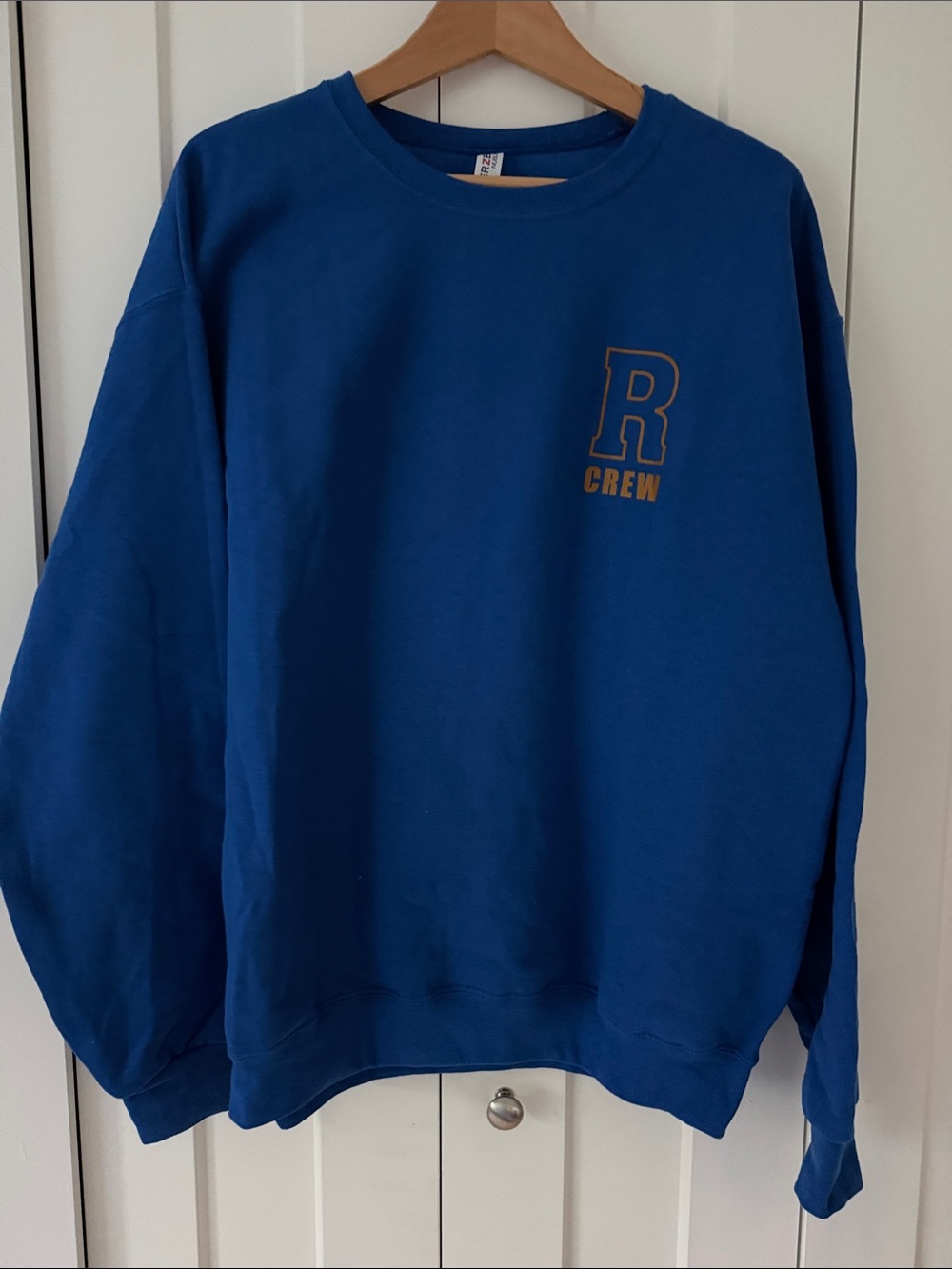 Jerzees Royal Blue Crewneck Sweatshirt with Gold Riverdale Season 7 Crew Logo